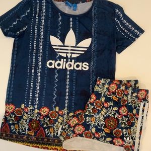 Adidas shorts and tee set